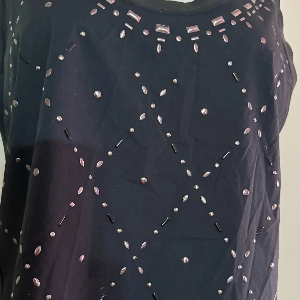 J. Crew Studded Metallic Tank‎ Top - Size Large - Sleeveless Shell Edgy Chic